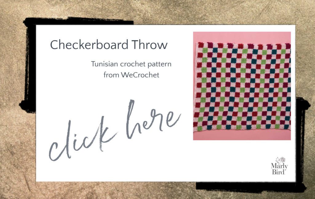 tunisian crochet checkerboard throw pattern