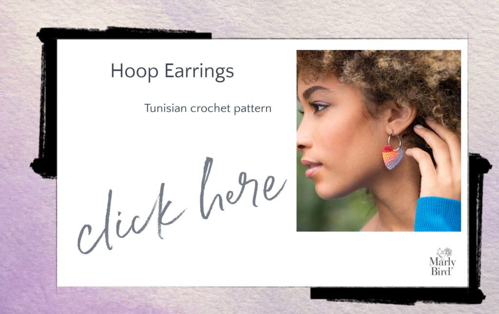tunisian crochet hoop earrings pattern