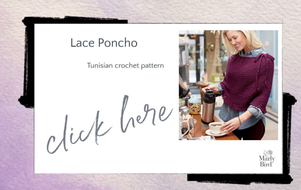 Tunisian lace poncho crochet pattern