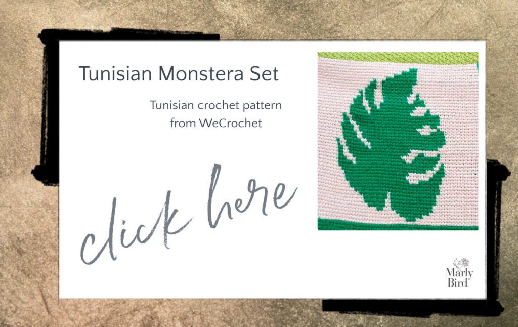 tunisian crochet blanket and pillow set