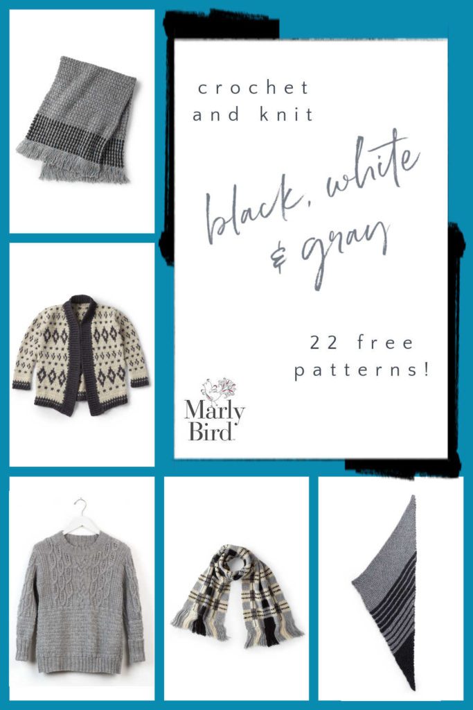 22 Free Black White and Gray Knit and Crochet | Marly Bird