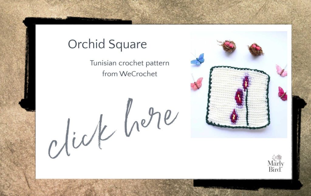 floral tunisian crochet square pattern