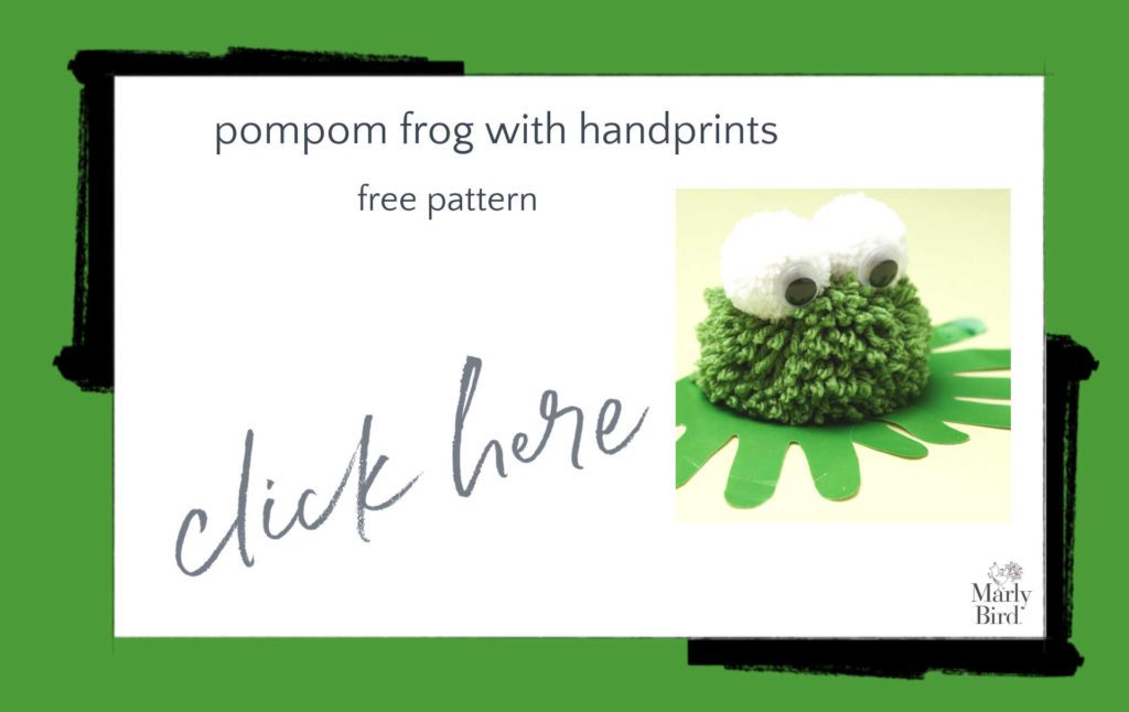 Pompom Frog with Handprints Craft Pattern