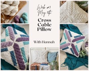 c2c crochet cables pillow