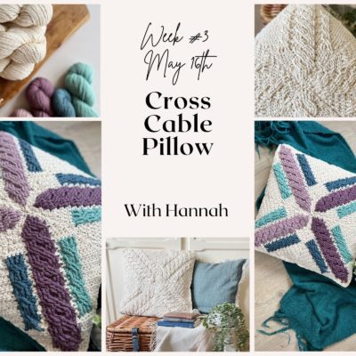 c2c crochet cables pillow