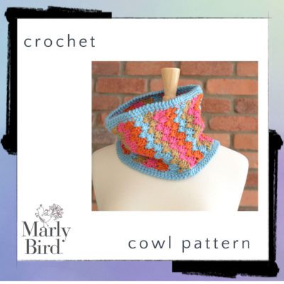 Long Double Crochet Chevron Cowl Free Pattern