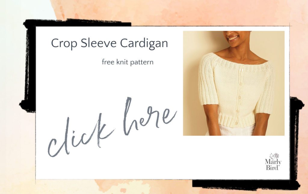 crop sleeve knit cardigan pattern