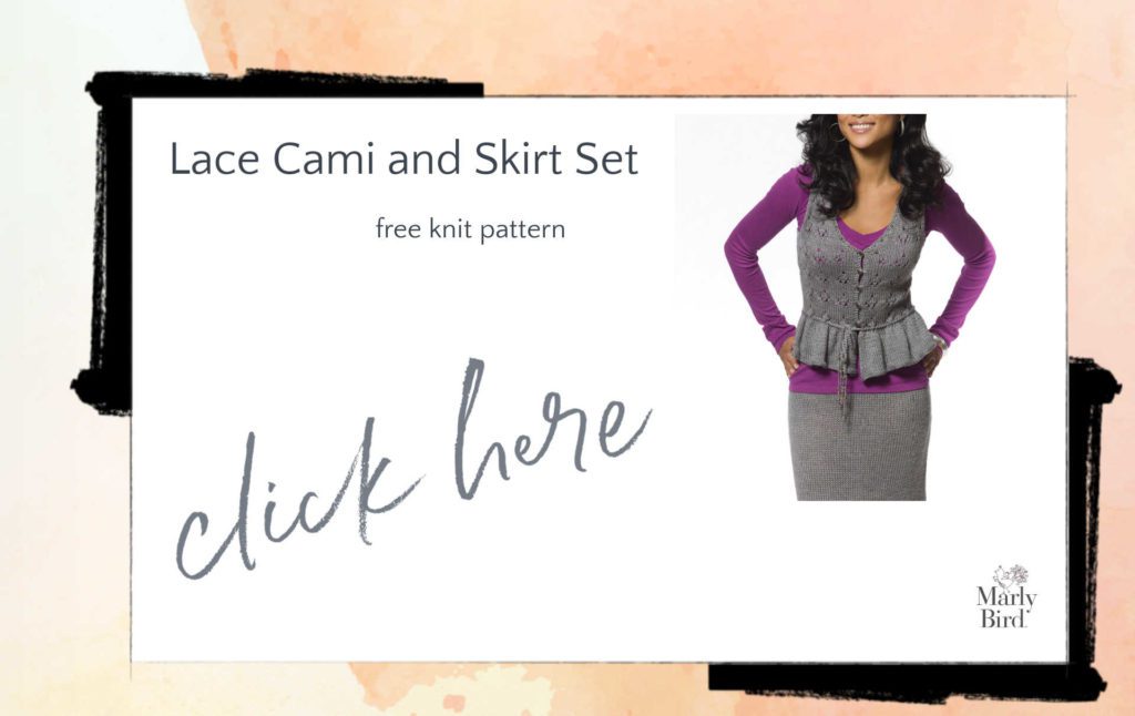lace cropped knit cami top and matching skirt pattern