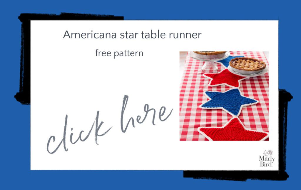 Americana Star table runner pattern - patriotic crochet and knit