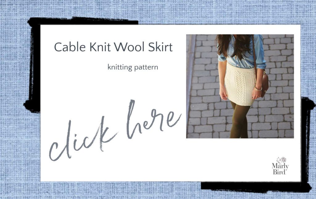 cable knit wool skirt pattern