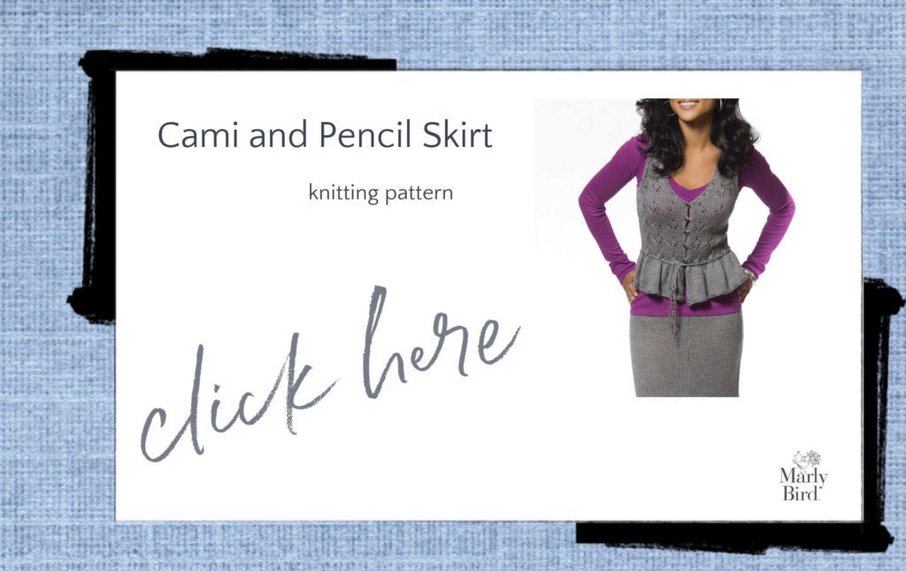 cami and pencil skirt knit pattern set