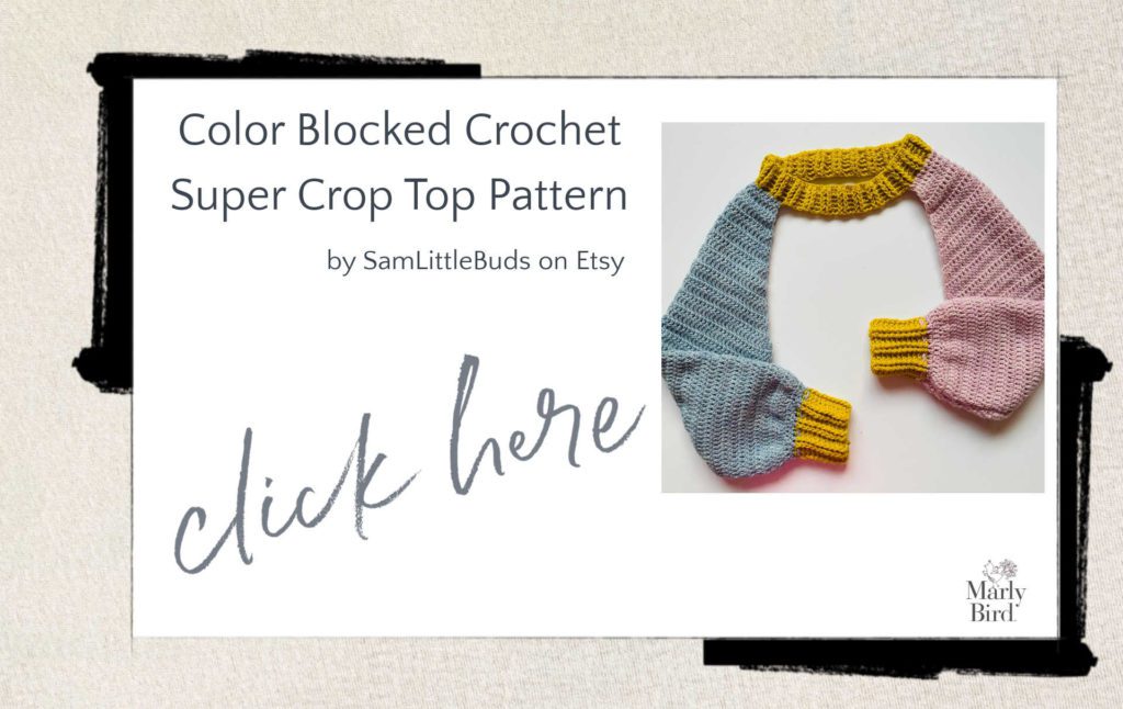 color blocked crochet super crop top pattern