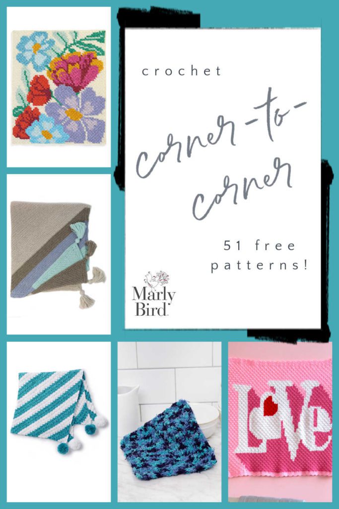 51 Free Crochet Corner-to-Corner Patterns- Free Digital Pattern - Marly Bird