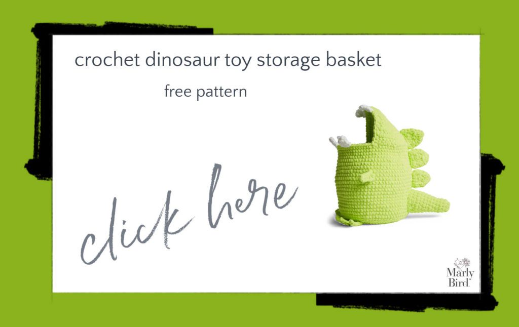 Crochet Dinosaur Toy Storage Basket Free Crochet Pattern