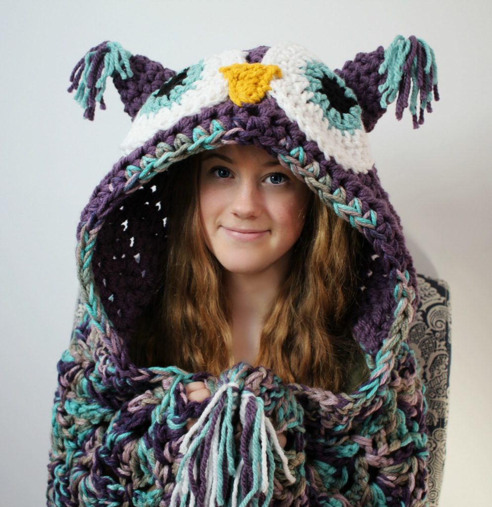 hooded owl crochet blanket pattern by MJ