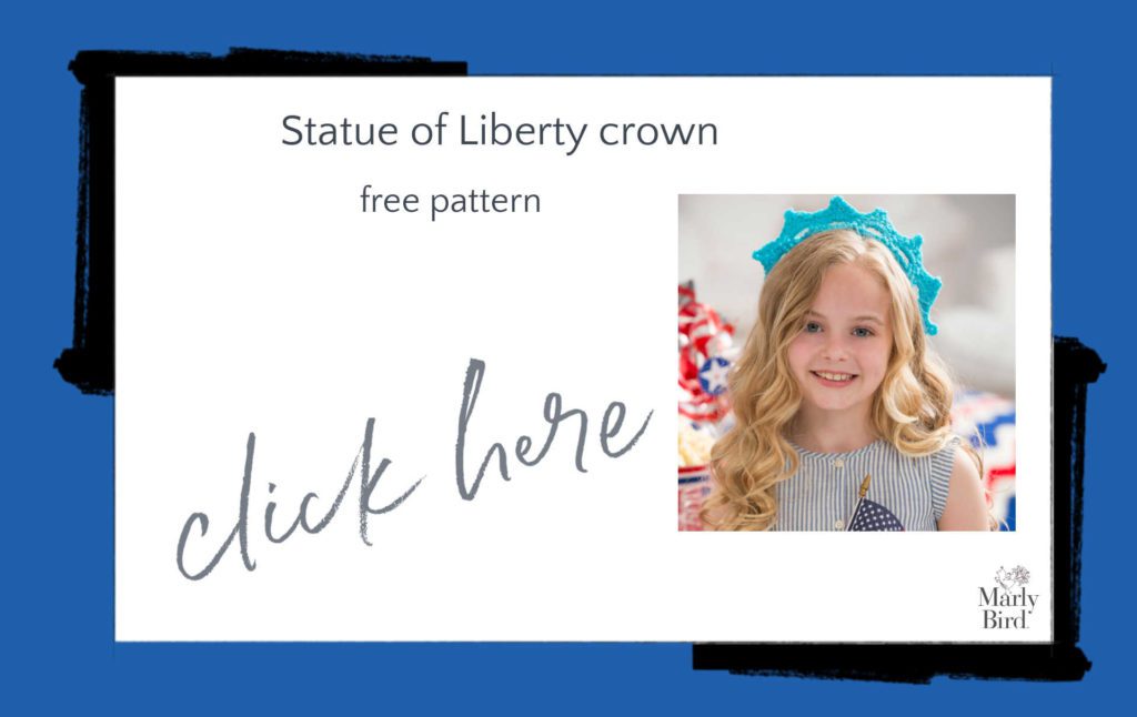 Statue of Liberty crown free pattern - patriotic crochet and knit