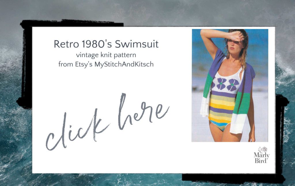 1980s retro knit swimsuit pattern