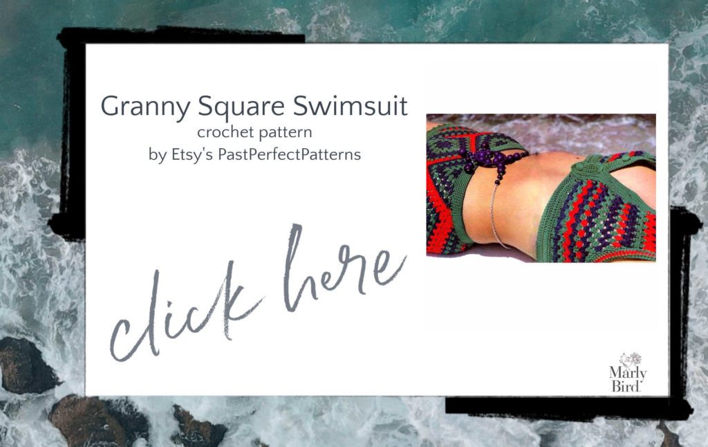 vintage crochet granny square swimsuit pattern