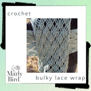 Long crochet lace prayer shawl pattern - Marly Bird