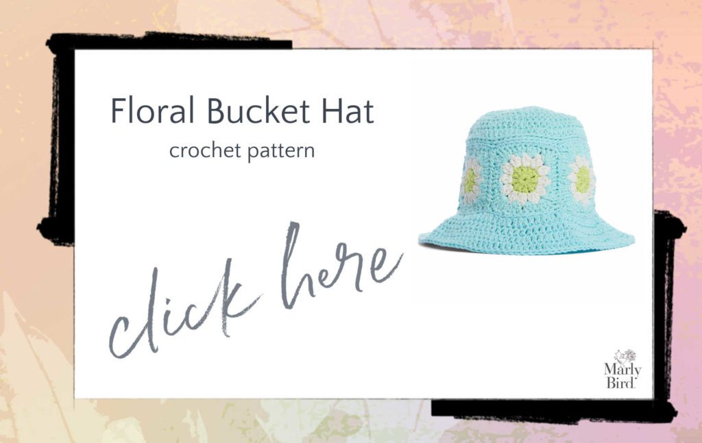 floral crochet granny bucket hat pattern