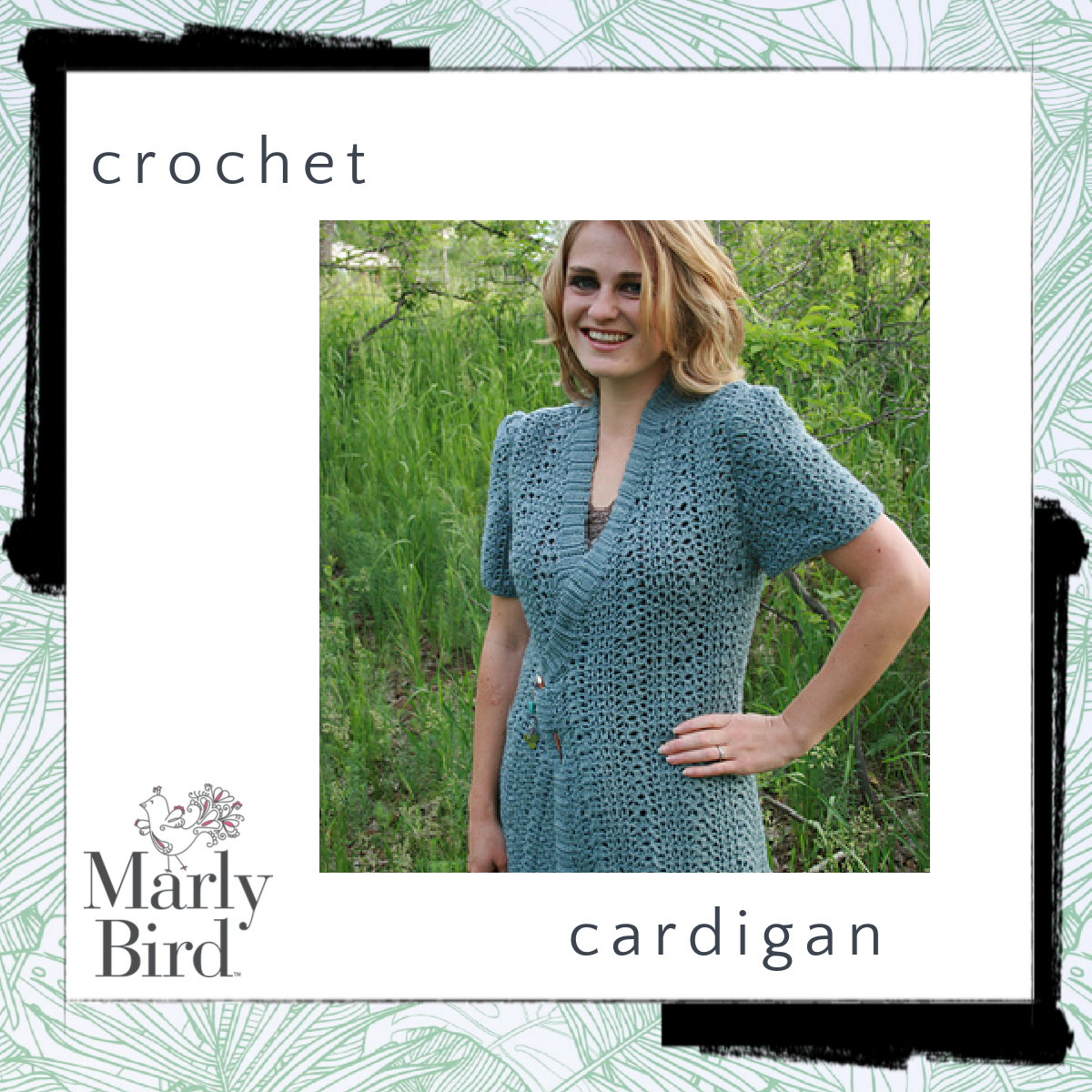 Short sleeve cardigan crochet pattern - Marly Bird