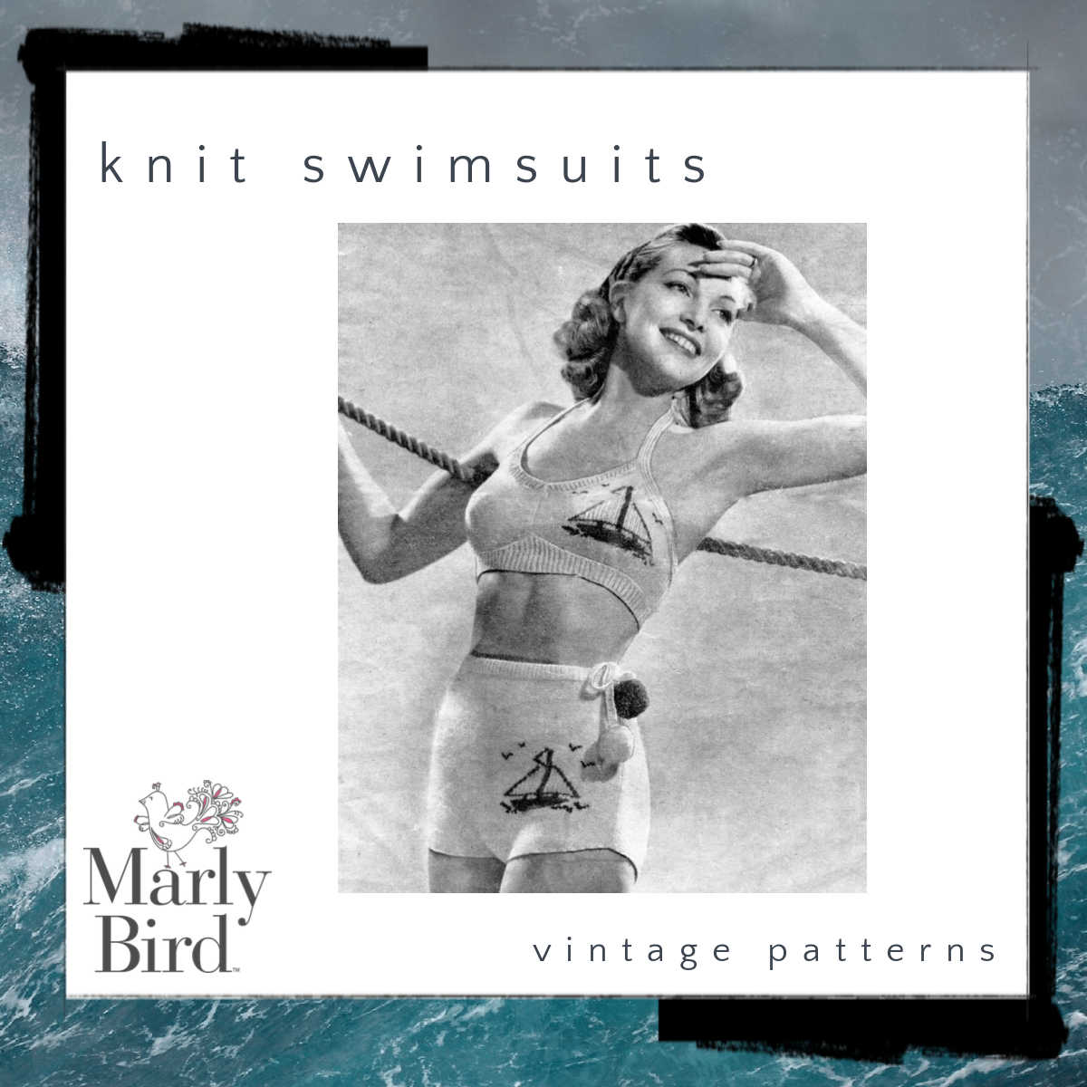 Vintage knitting patterns for mens swimming trunks and bathing suits -  Vintage patterns and making