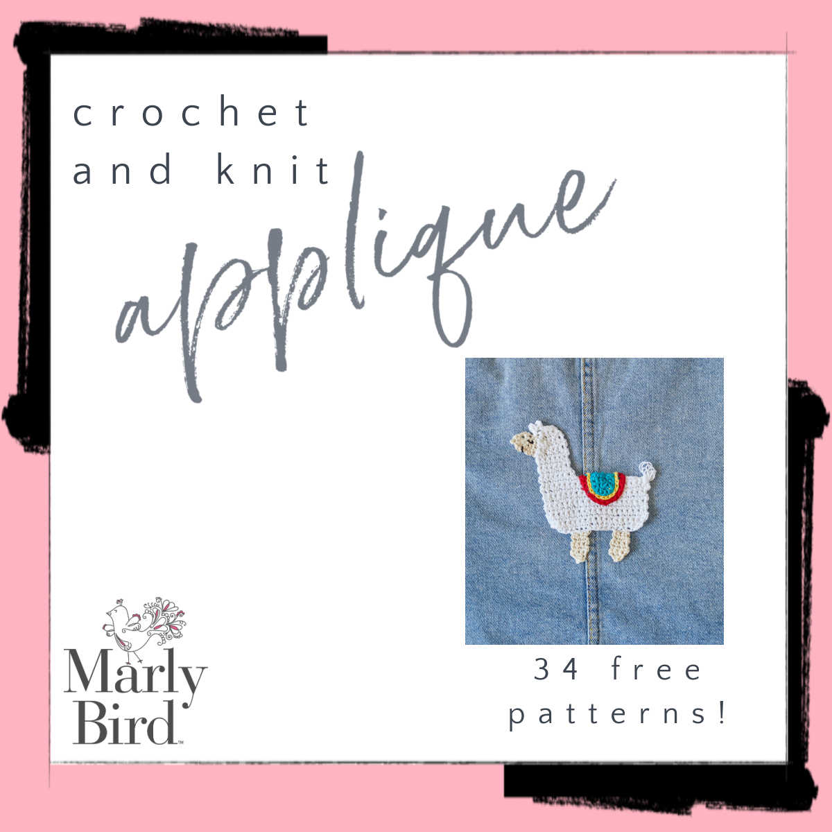 Free Applique Patterns to Crochet and Knit - Marly Bird