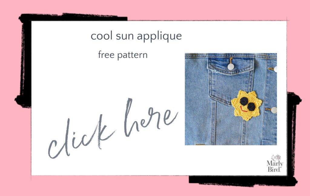 Cool Sun Applique Free Crochet Pattern