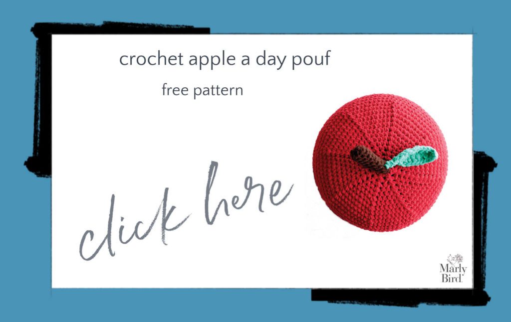 Crochet Apple a Day Pouf Free Crochet Pattern