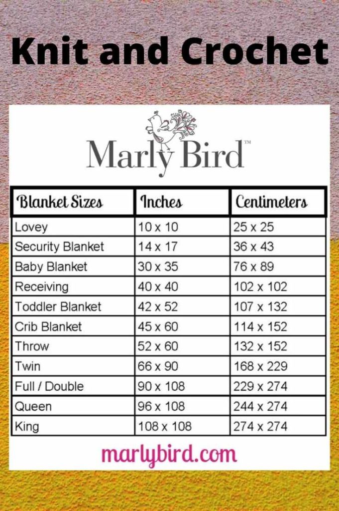 knit and crochet blanket sizes for all ages