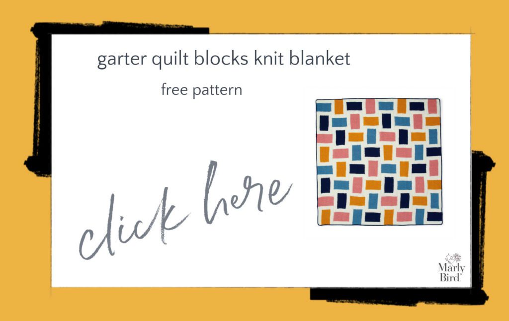 Garter Quilt Blocks Knit Blanket - Free Knitting Pattern