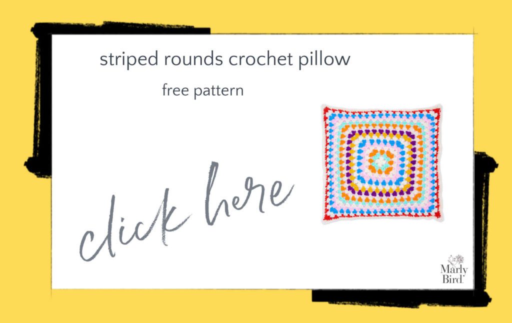 Striped Rounds Crochet Pillow Free Crochet Pattern