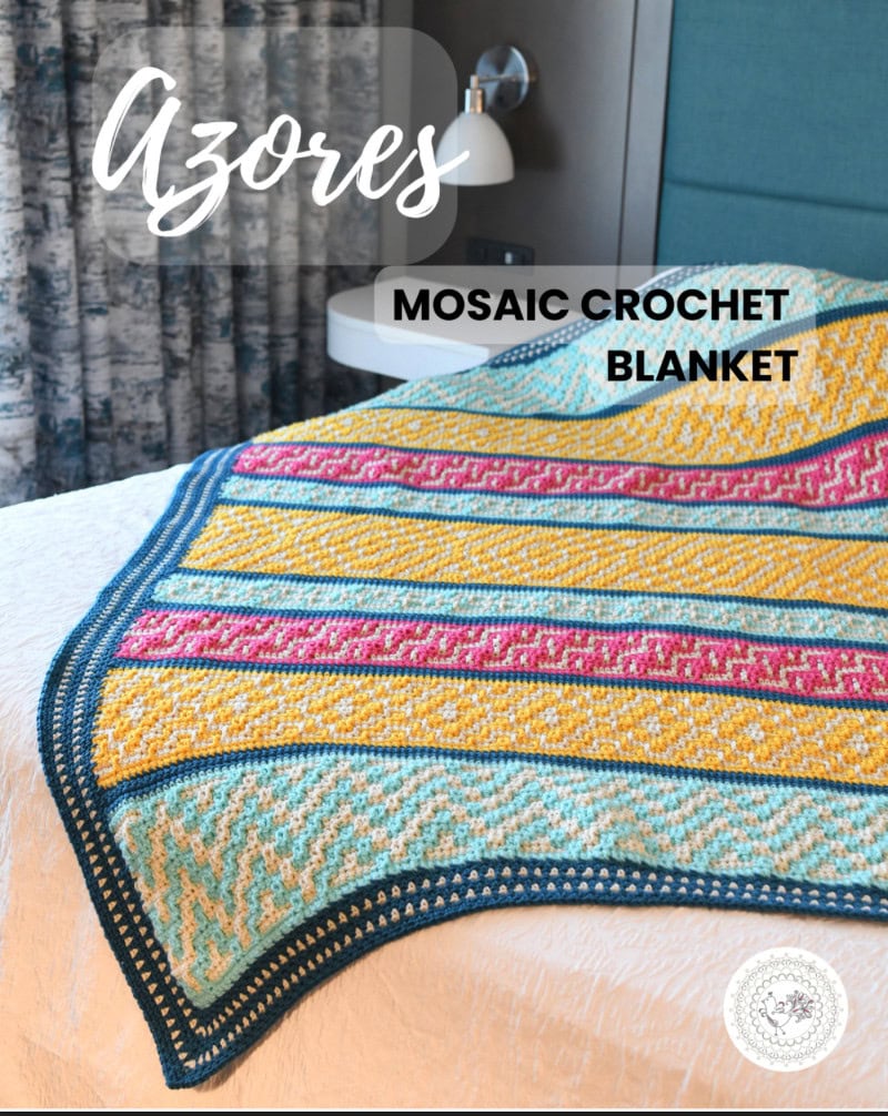 azores colorful mosaic crochet blanket by Marly Bird