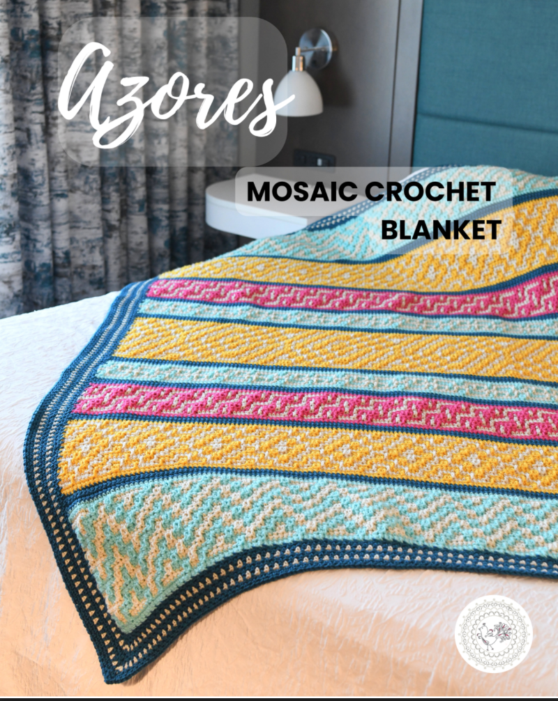 azores colorful mosaic crochet blanket