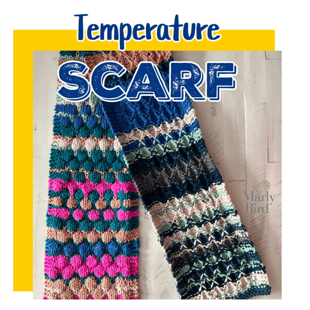 Temperature scarf front and back - Marly Bird - temperature project SAL