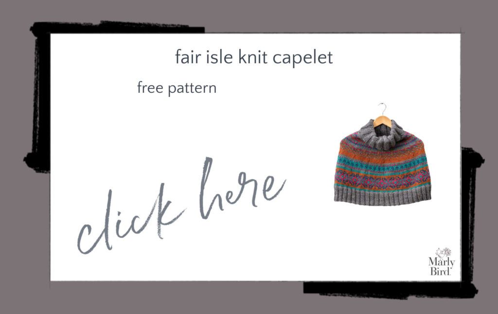 Fair Isle Knit Capelet Free Knitting Pattern