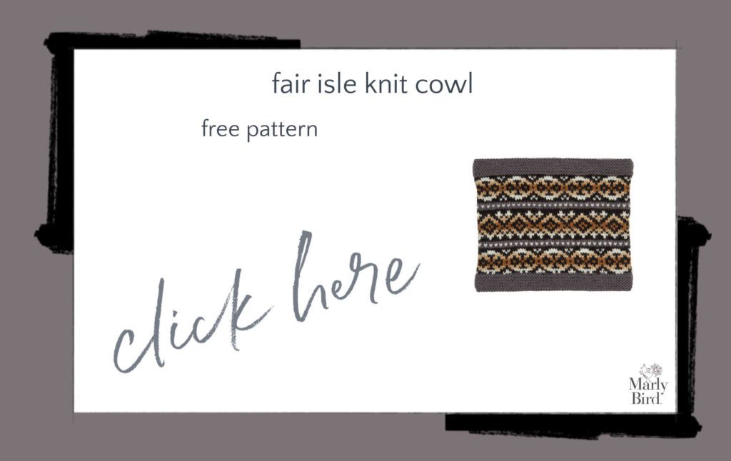 Fair Isle Knit Cowl Free Knitting Pattern