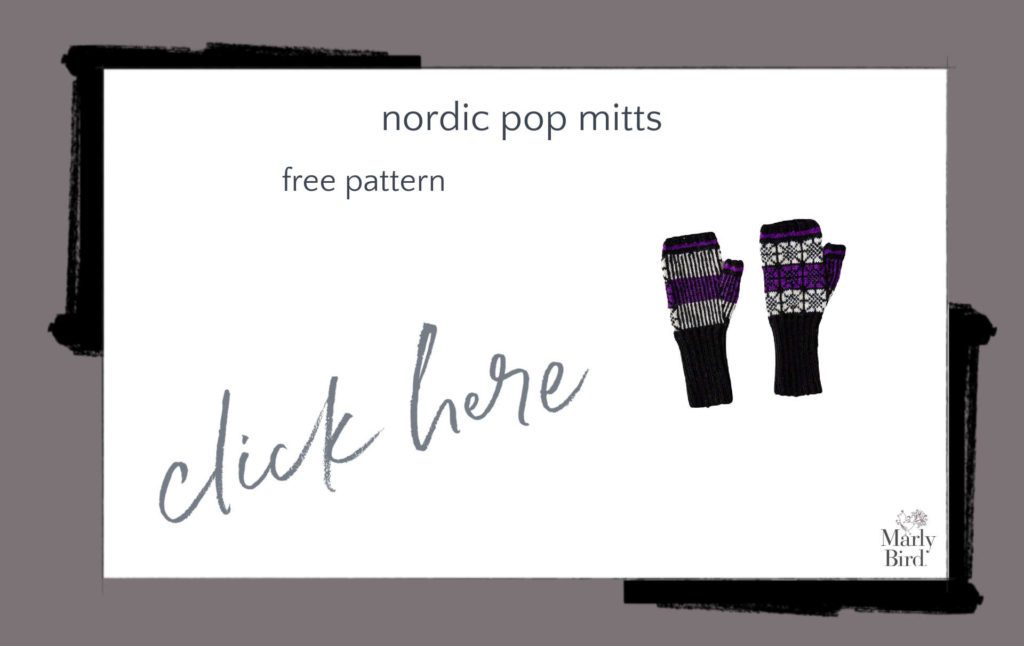Nordic Pop Mitts Free Knitting Pattern