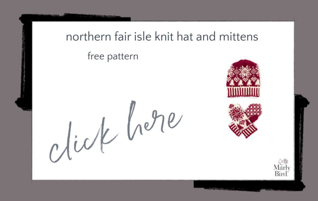 Northern Fair Isle Knit Hat and Mittens Free Knitting Pattern