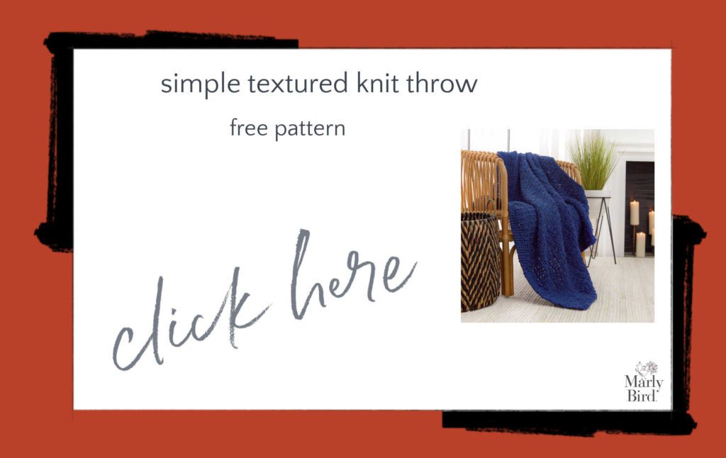 simple Textured Knit Throw Free Knitting Pattern
