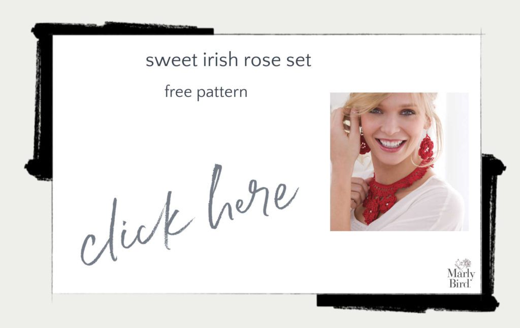 Sweet Irish Rose Necklace and Earring Set Free Pattern