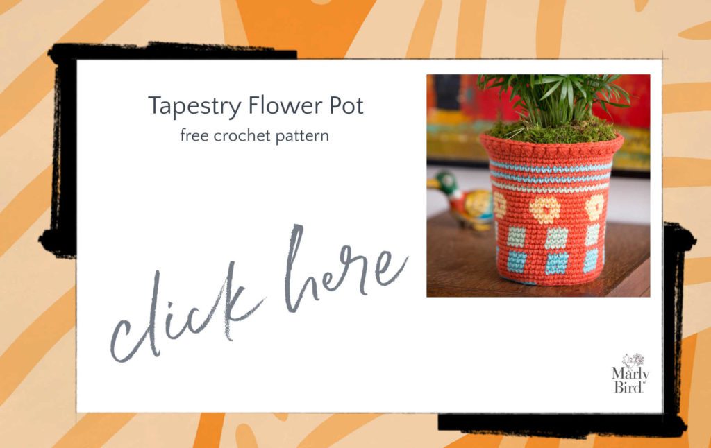 Tapestry Crochet Flower Pot Cozy Free Pattern