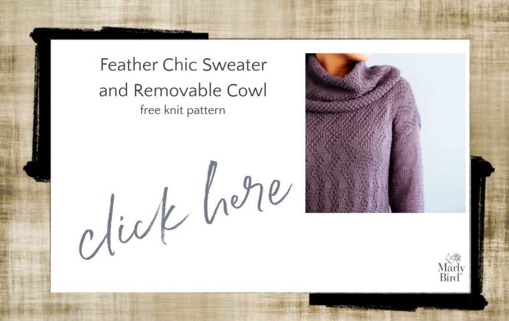 Feather Chic Knit Sweater and Removable Cowl
