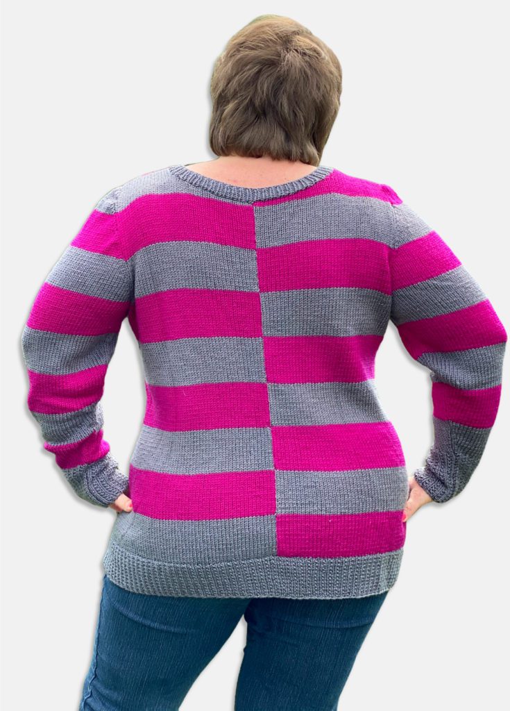 marly bird offset striped knit sweater