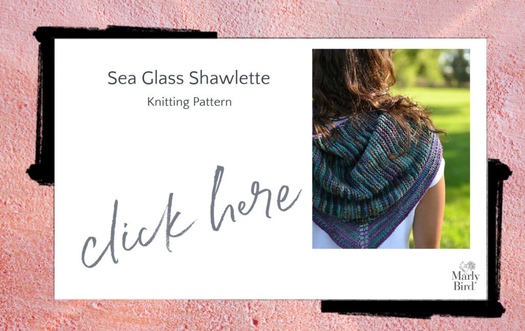 Sea Glass Shawlette beginner knit shawl pattern - Marly Bird