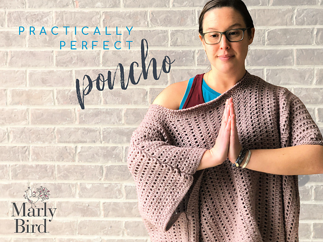 Practically Perfect crochet poncho pattern -  fall crochet sweaters patterns - Marly Bird