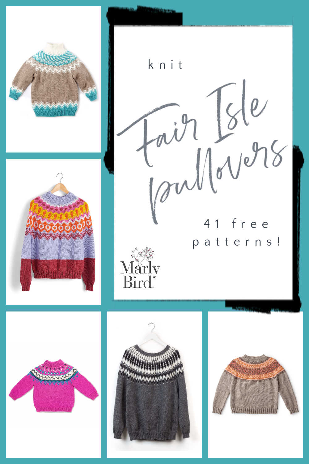 Fair Isle Knit and Crochet Pullover free patterns - Marly Bird