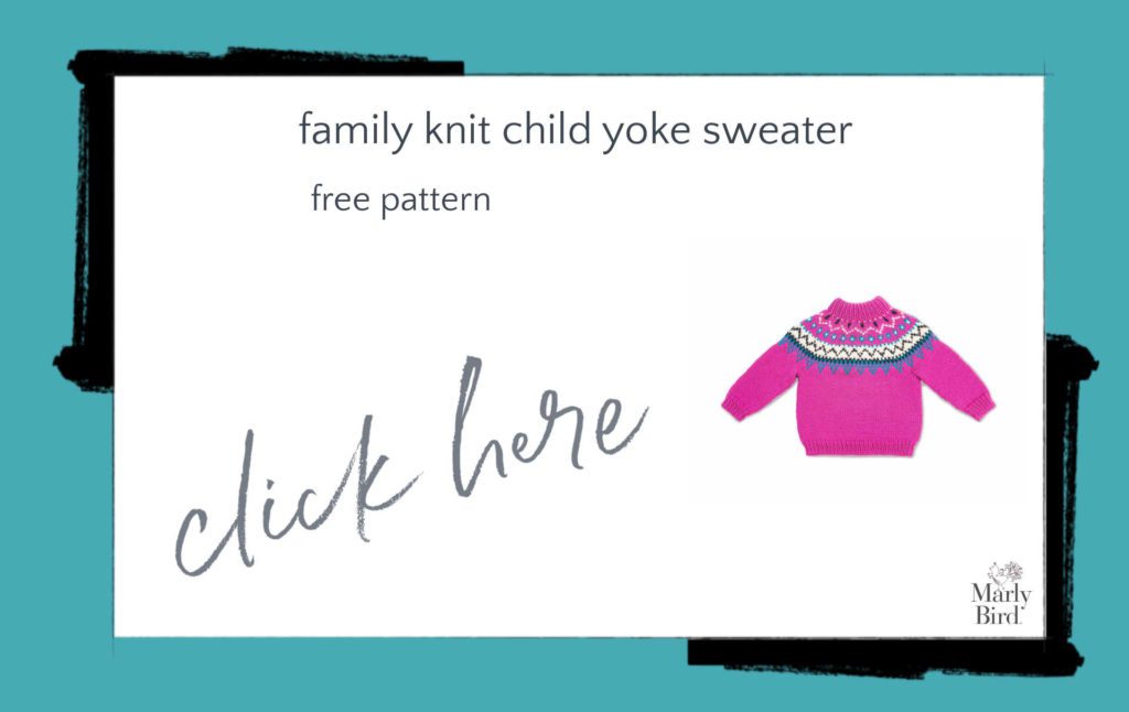 Family Knit Child Yoke Sweater Free Knitting Pattern