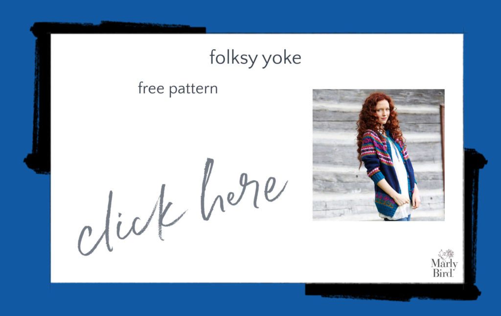 Folksy Yoke free cardigan pattern