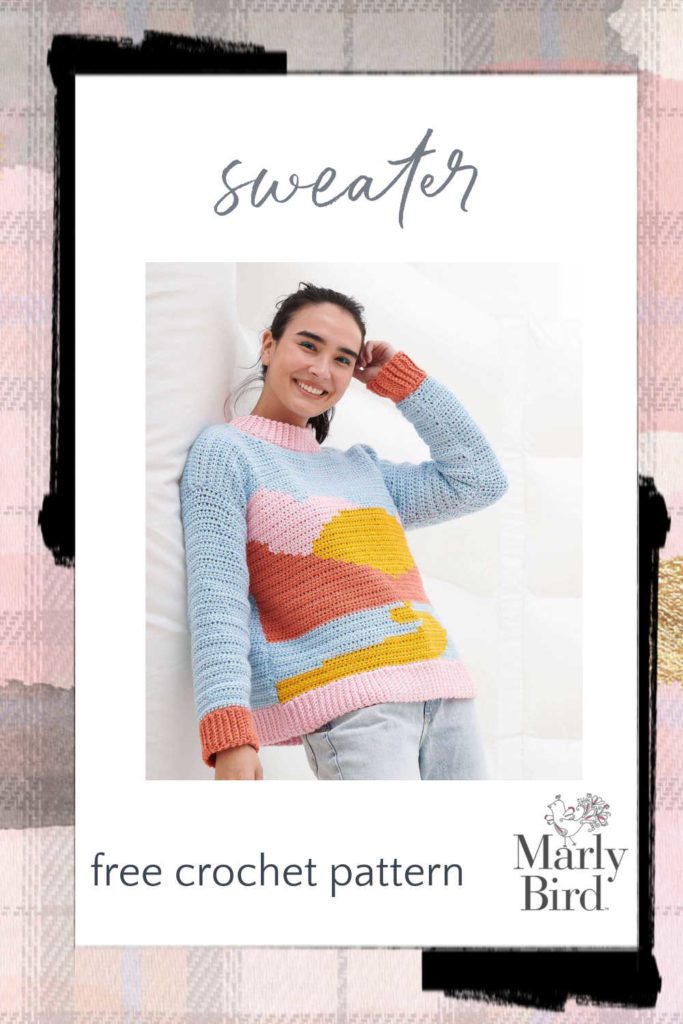free intarsia crochet sweater pattern - Marly Bird